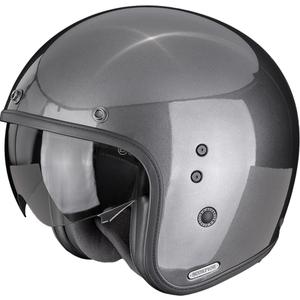 Мотоциклетна каска Scorpion Belfast II Solid с отворено лице, металик сив цвят