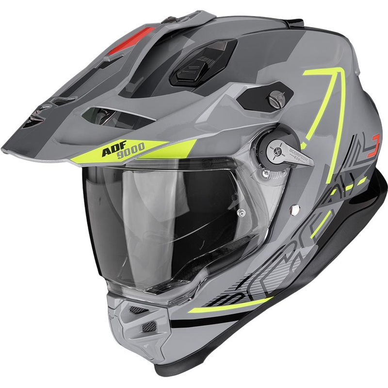 Ендуро каска Scorpion ADF-9000 Air Summit сребристо-флуоресцентно жълта