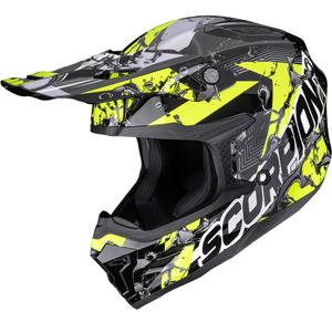 Каска за мотокрос Scorpion SMX-10 Gasoline черно-жълта