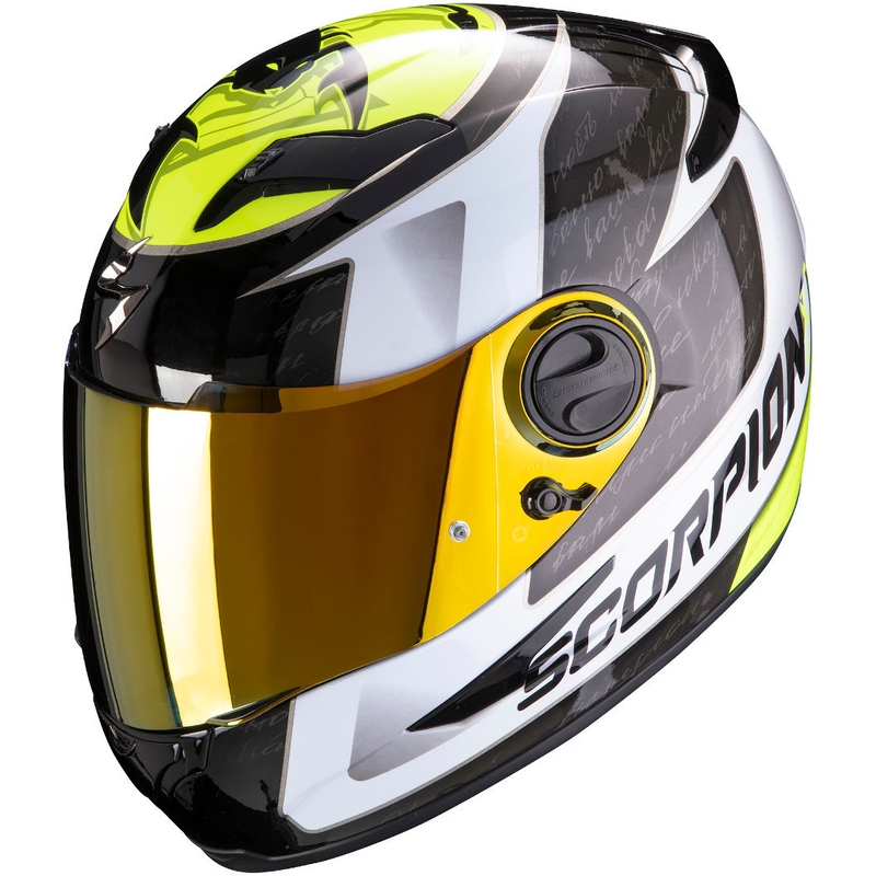 Integrální přilba Scorpion EXO-490 Tour černo-bílo-fluo žlutá výprodej