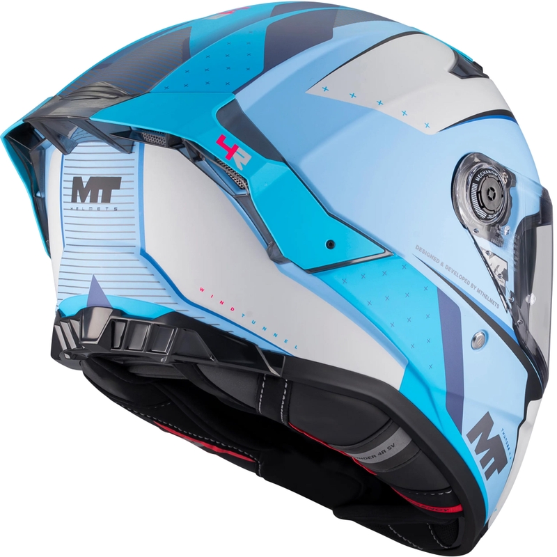 Мотоциклетна каска MT Thunder 4 R SV Wind Tunnel C7, матово синьо-сива