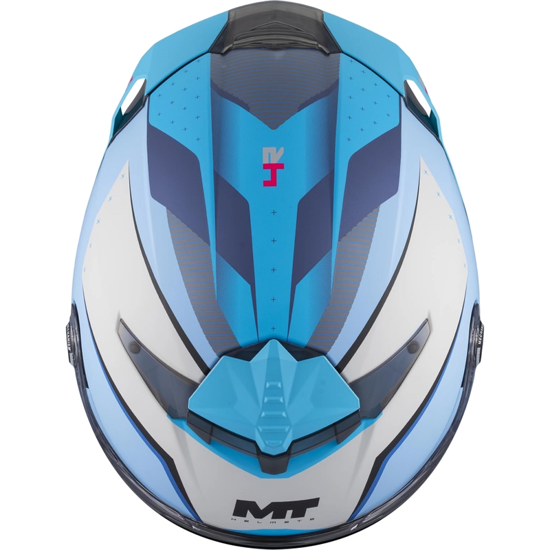 Мотоциклетна каска MT Thunder 4 R SV Wind Tunnel C7, матово синьо-сива