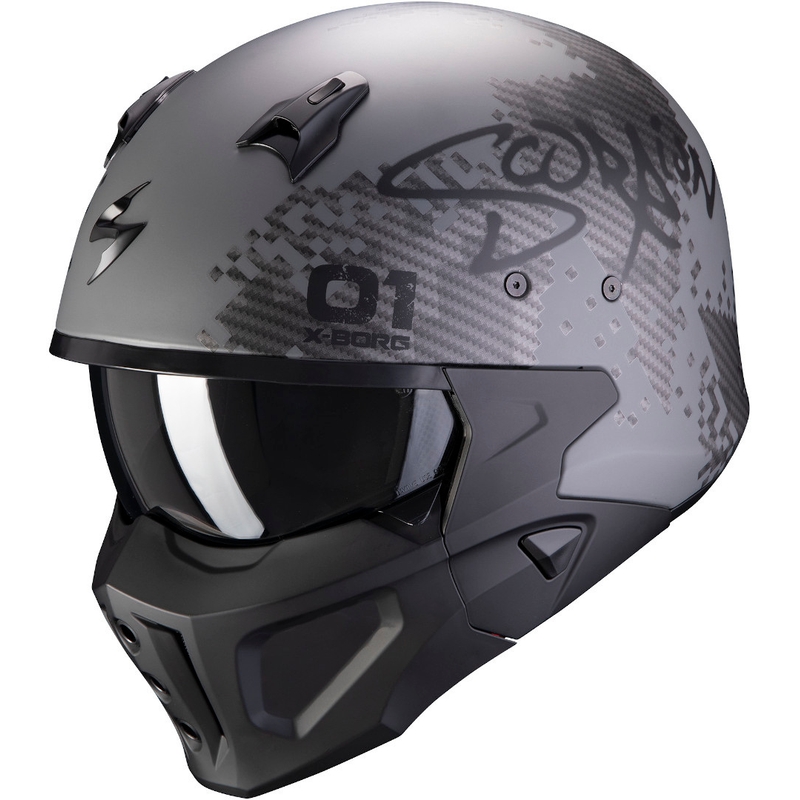 Каска Scorpion COVERT-X Xborg silver-black
