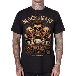 Тениска Black Heart Beer Rider черна