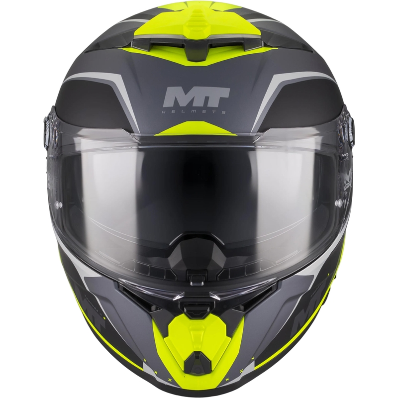 Мотоциклетна каска MT Thunder 4 R SV Wind Tunnel B3 черно-сиво-флуоресцентно жълто