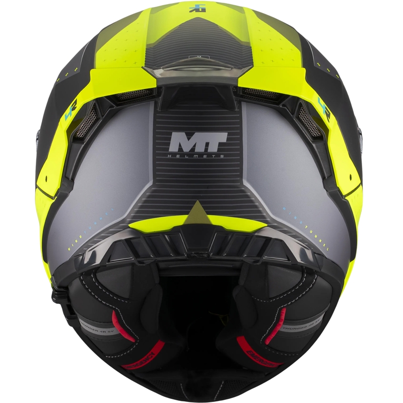 Мотоциклетна каска MT Thunder 4 R SV Wind Tunnel B3 черно-сиво-флуоресцентно жълто