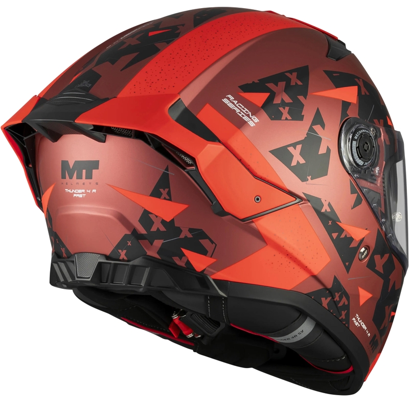 Мото каска MT Thunder 4 R SV Fast C5 матово черно-сиво-червено