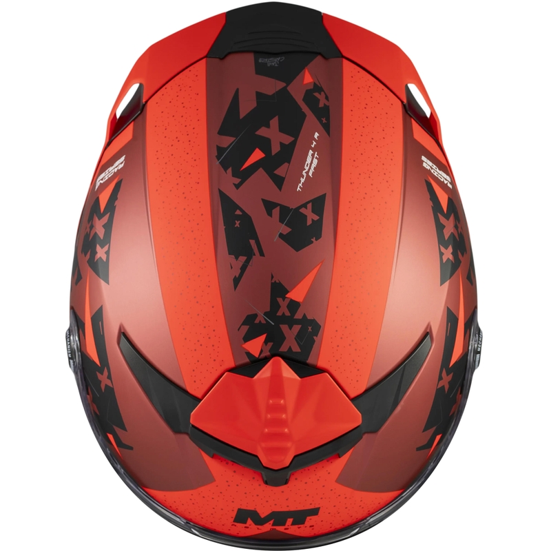 Мото каска MT Thunder 4 R SV Fast C5 матово черно-сиво-червено