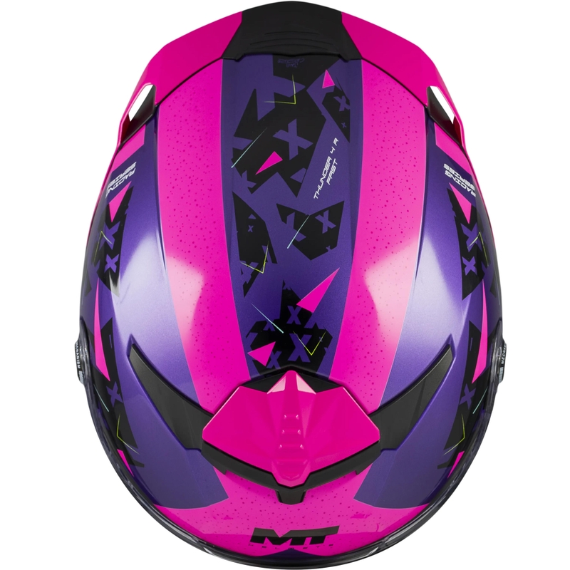 Мотоциклетна каска MT Thunder 4 R SV Fast C8, лилаво-розово-черно