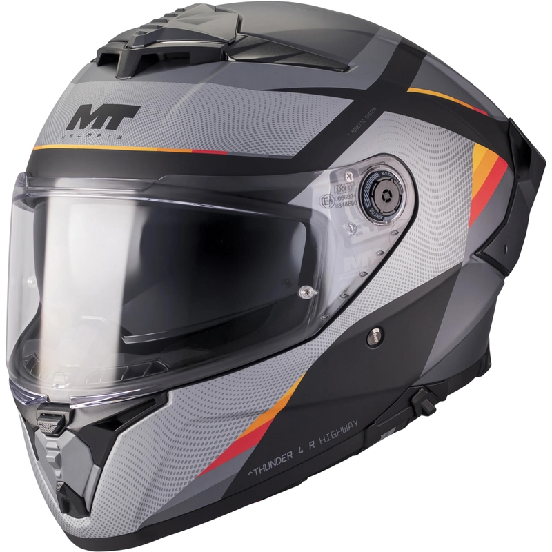 Мотоциклетна каска MT Thunder 4 R SV Highway B5, матово сиво-черна