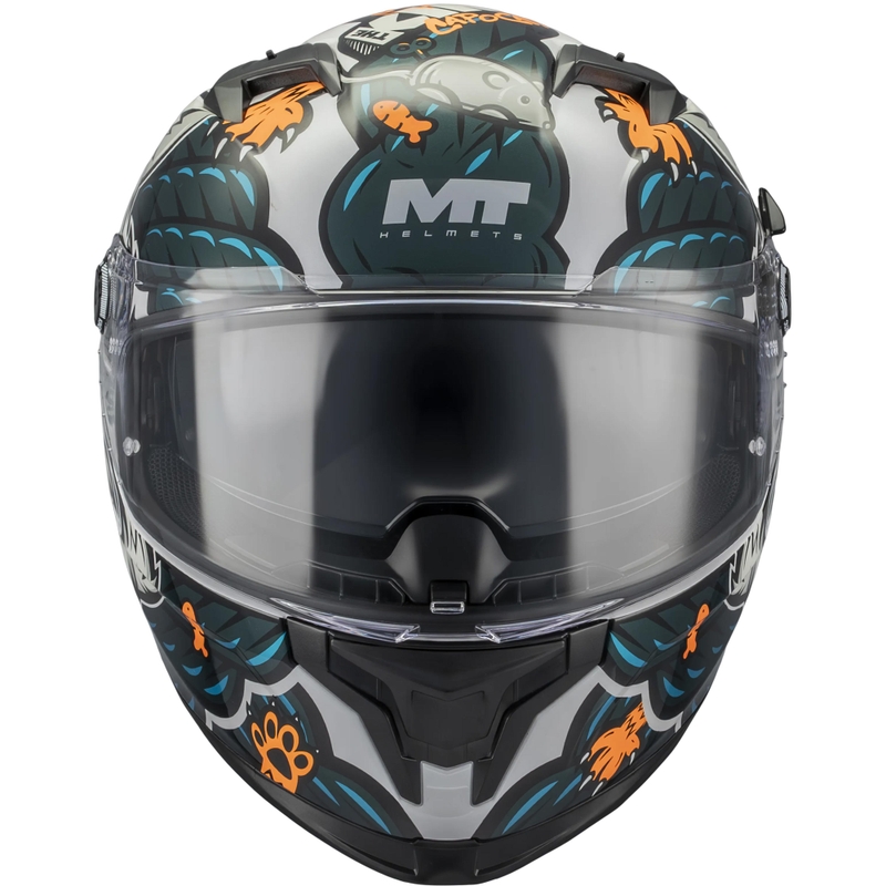 Мотоциклетна каска MT Braker SV King A7 с пълно лице, сиво-синя
