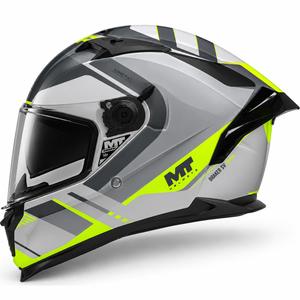 Мотоциклетна каска MT Braker SV Inception C2, сиво-флуоресцентна, жълта