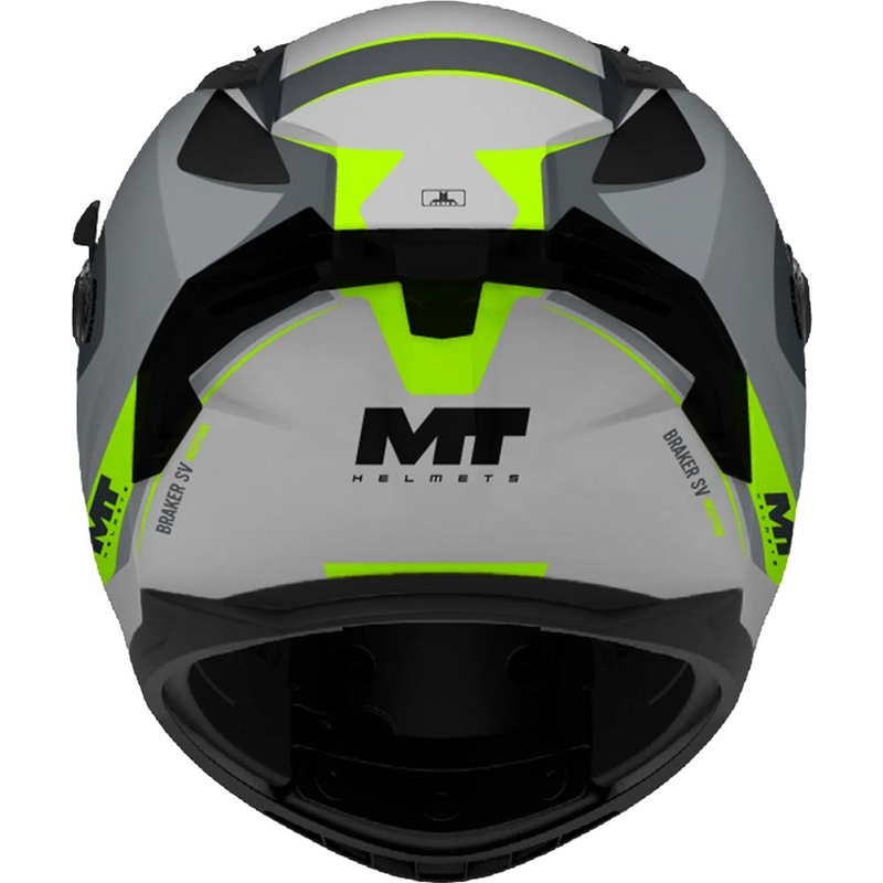 Мотоциклетна каска MT Braker SV Inception C2, сиво-флуоресцентна, жълта
