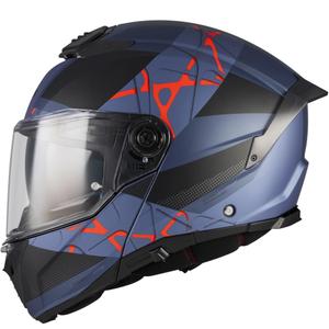 Мото каска MT Atom 2 SV Change C17 с отваряща се дръжка, матово черно-синьо