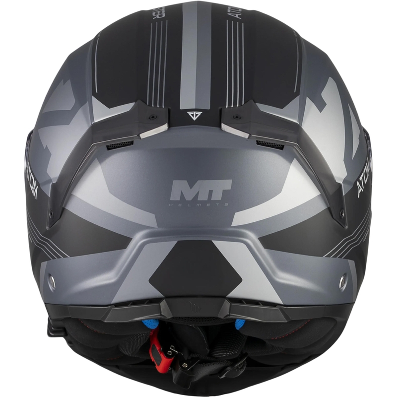 Мото каска MT Atom 2 SV Kaster C2 с отваряща се дръжка, матово черно-сива
