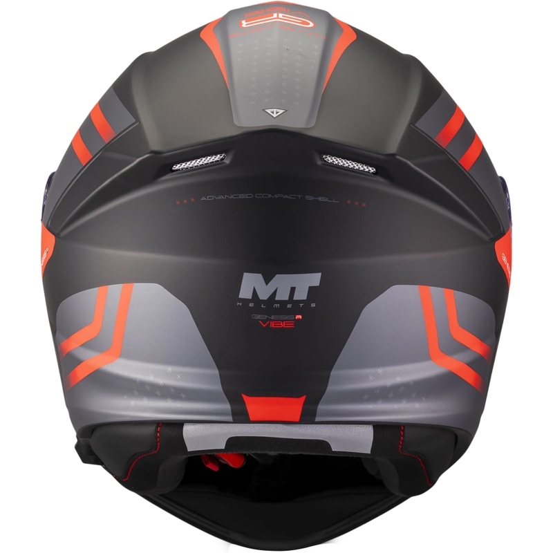 Каска за мотоциклет MT Genesis R SV Vibe B5 с отваряща се конструкция, матово черно-сиво-червено