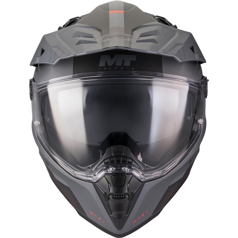 Ендуро мотоциклетна каска MT Track SV Nomad B25 матово черно-сиво-червено