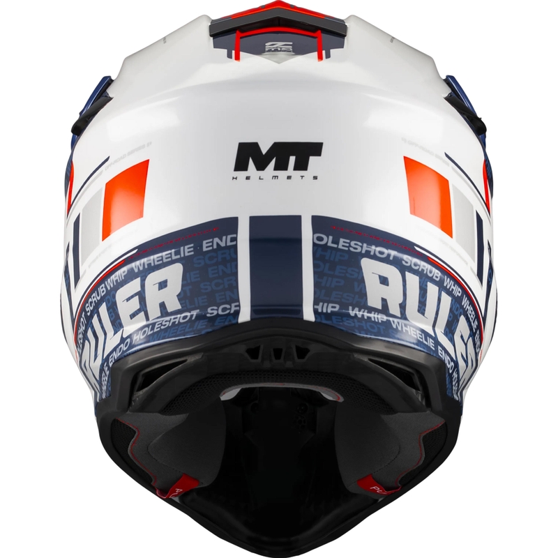 Мотокрос каска MT Falcon S Ruler A15 синьо-бяло-червено