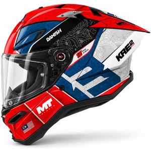 Мото каска MT KRE 2 PLUS, датска, 26 сезона, B5, червено-синя