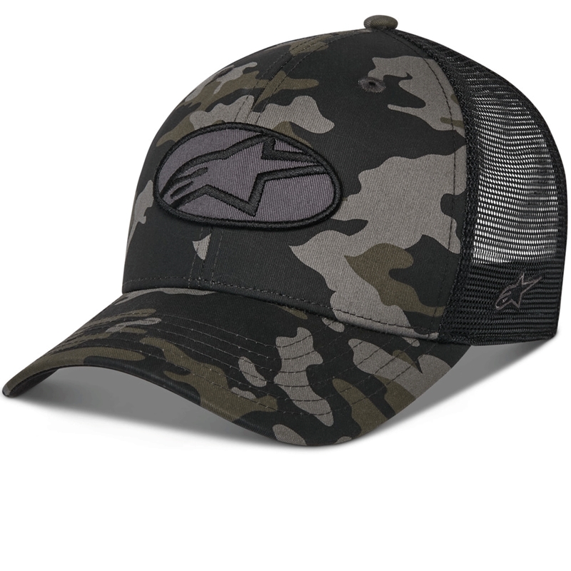 Шапка за камион Alpinestars Oblique Camo, черно-камуфлаж-черно