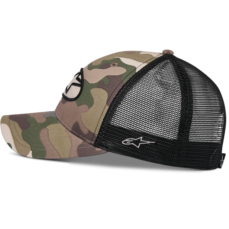 Шапка Alpinestars Oblique Camo Trucker, зелено-камуфлажно-черно