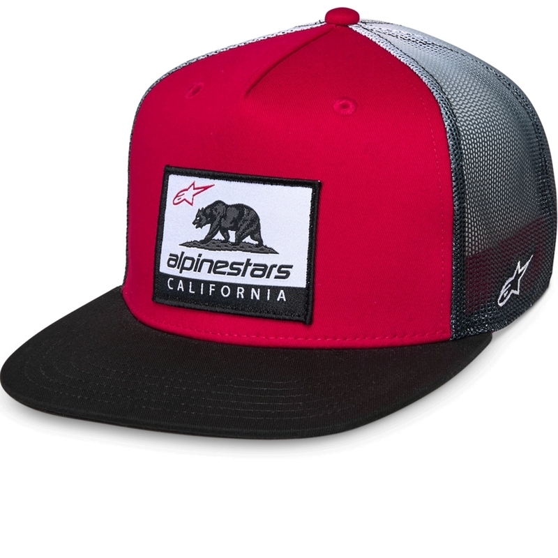 Шапка за камион Alpinestars Cali Gradient, червено-черно-бяла