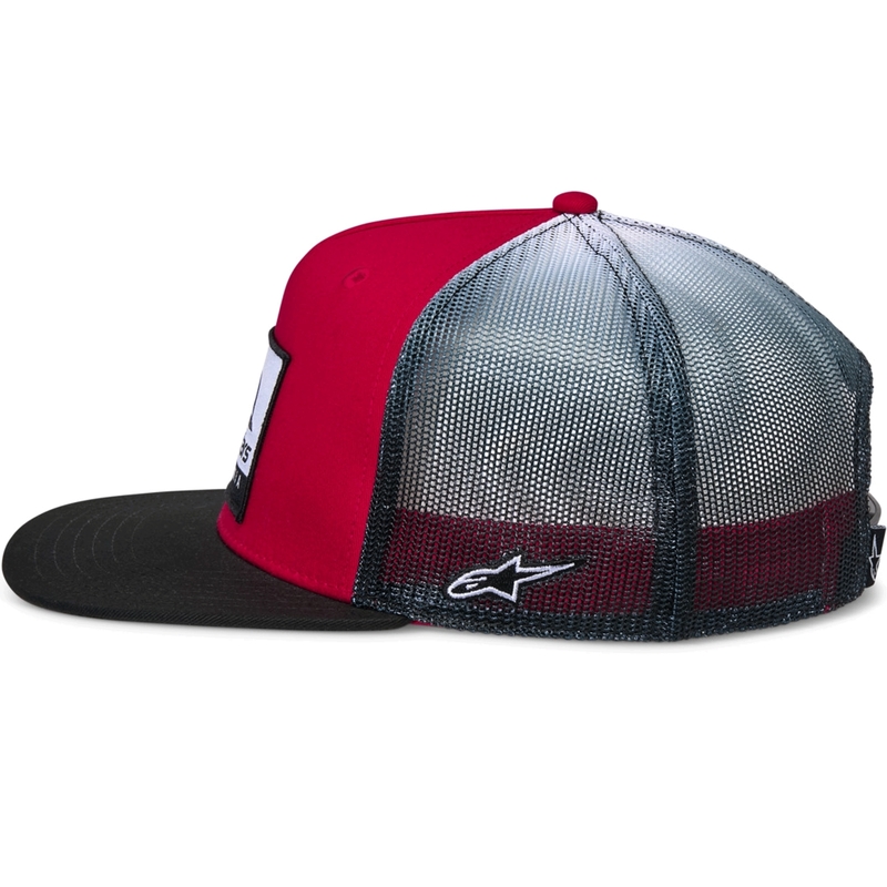Шапка за камион Alpinestars Cali Gradient, червено-черно-бяла