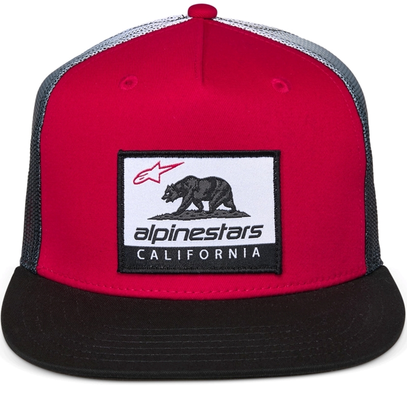 Шапка за камион Alpinestars Cali Gradient, червено-черно-бяла
