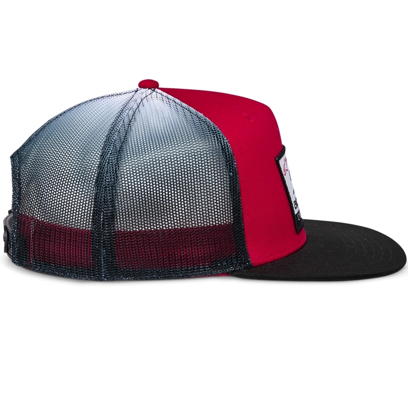 Шапка за камион Alpinestars Cali Gradient, червено-черно-бяла