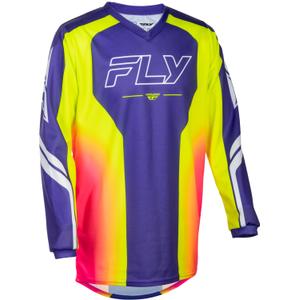 Детска мотокрос фланелка FLY Racing F-16 Raze, лилаво-червено-жълта
