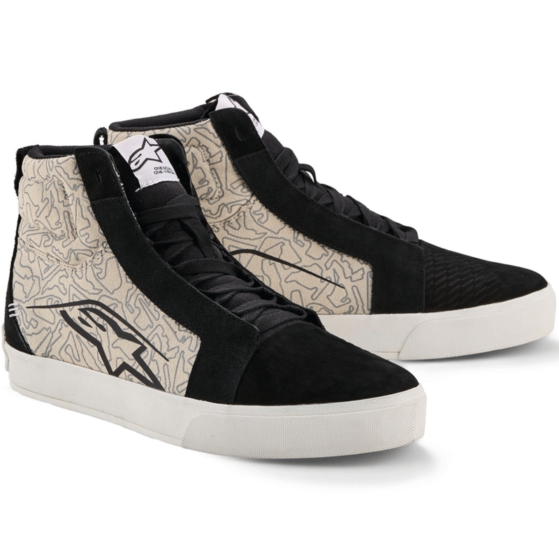 Мотоциклетни ботуши Alpinestars Ride-63 Canvas, черно-светло сиво-бели
