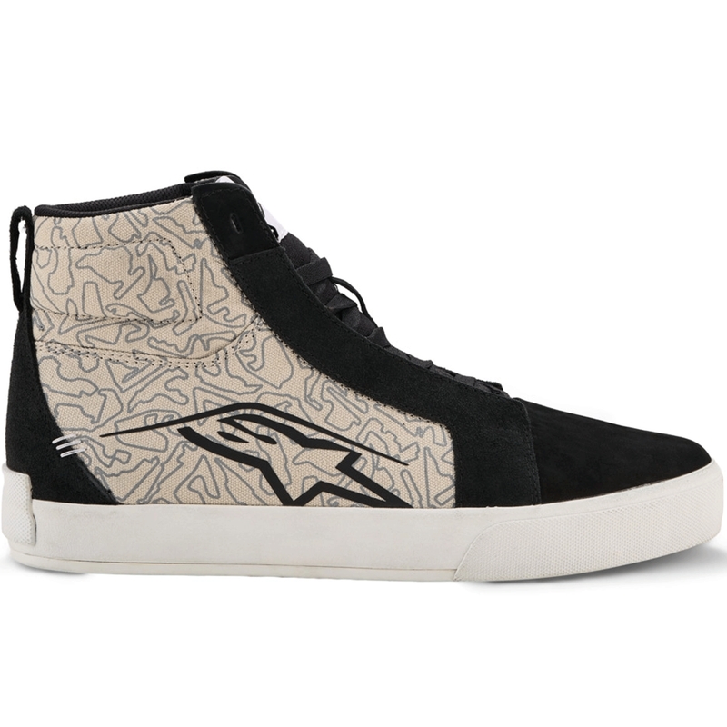 Мотоциклетни ботуши Alpinestars Ride-63 Canvas, черно-светло сиво-бели