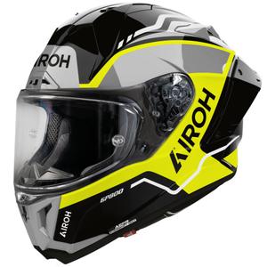 Каска за мотоциклет Airoh GP 800 Lane с пълно лице, флуоресцентно жълта