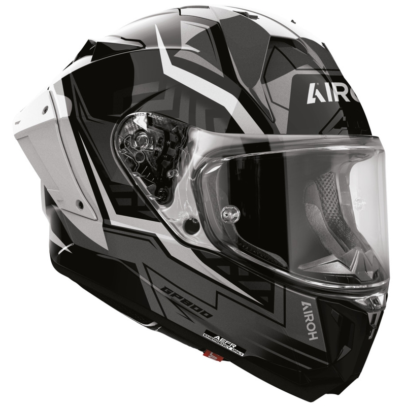 Мотоциклетна каска Airoh GP 800 Victory, сребриста, с пълно лице
