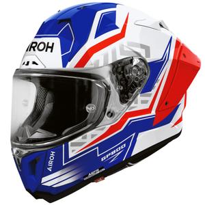 Мотоциклетна каска Airoh GP 800 Victory, пълнолицева, синьо-червена