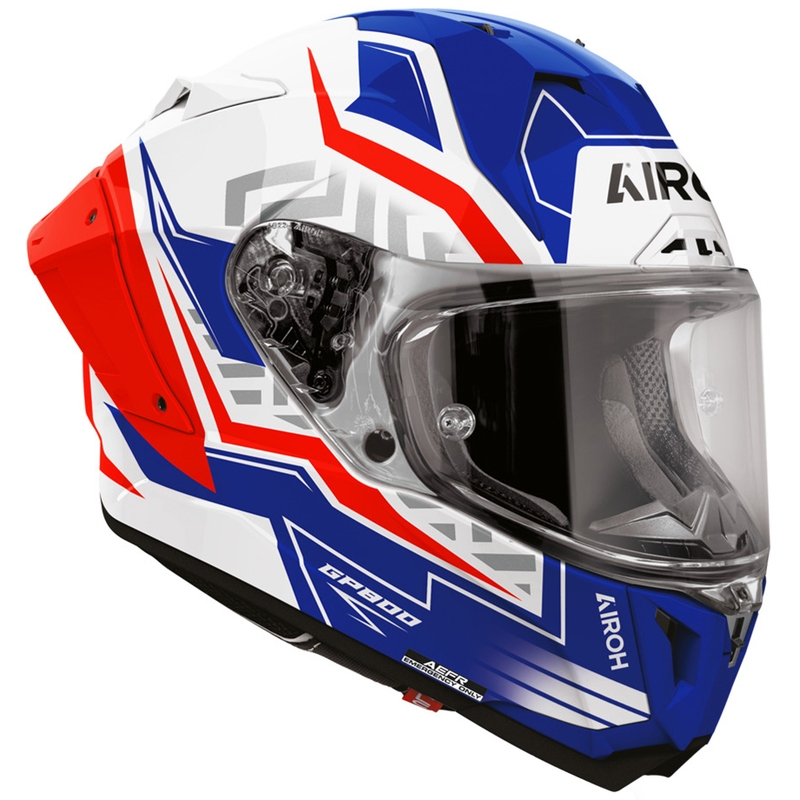 Мотоциклетна каска Airoh GP 800 Victory, пълнолицева, синьо-червена