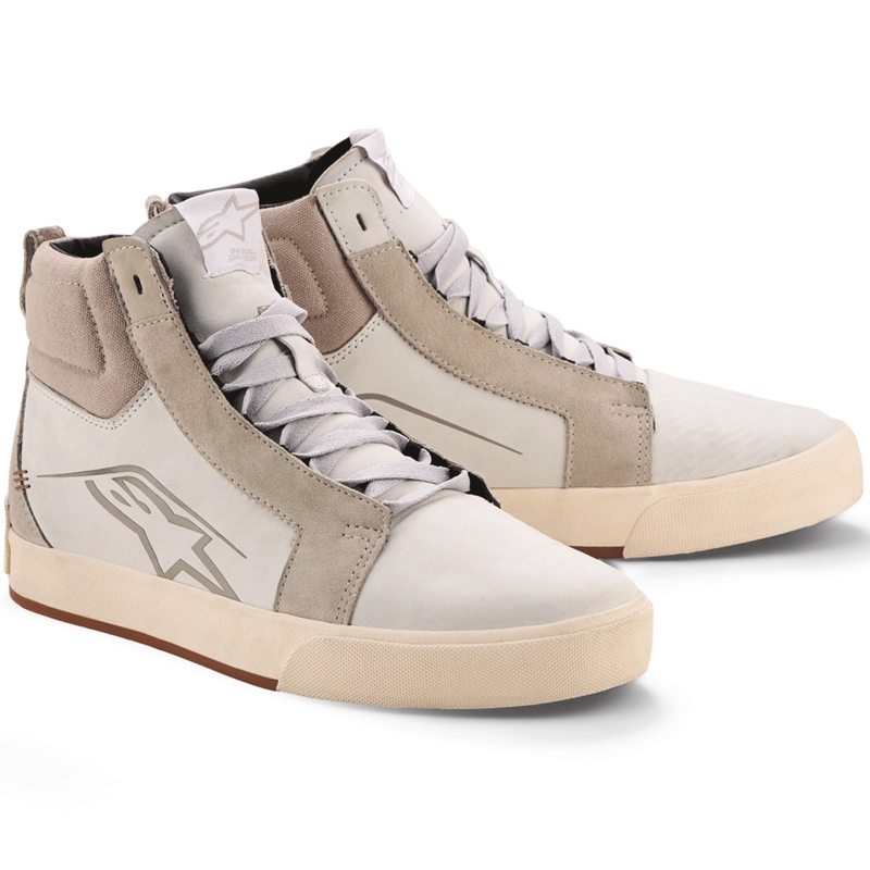 Кожени мотоциклетни ботуши Alpinestars Ride-63, бяло-сиво-кафяво