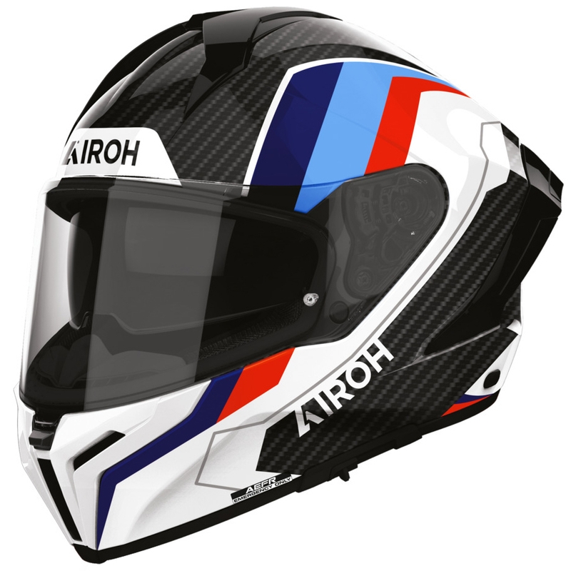 Airoh Matryx Carbon Rank каска за мотоциклет с пълно лице, черно-бяло-синьо