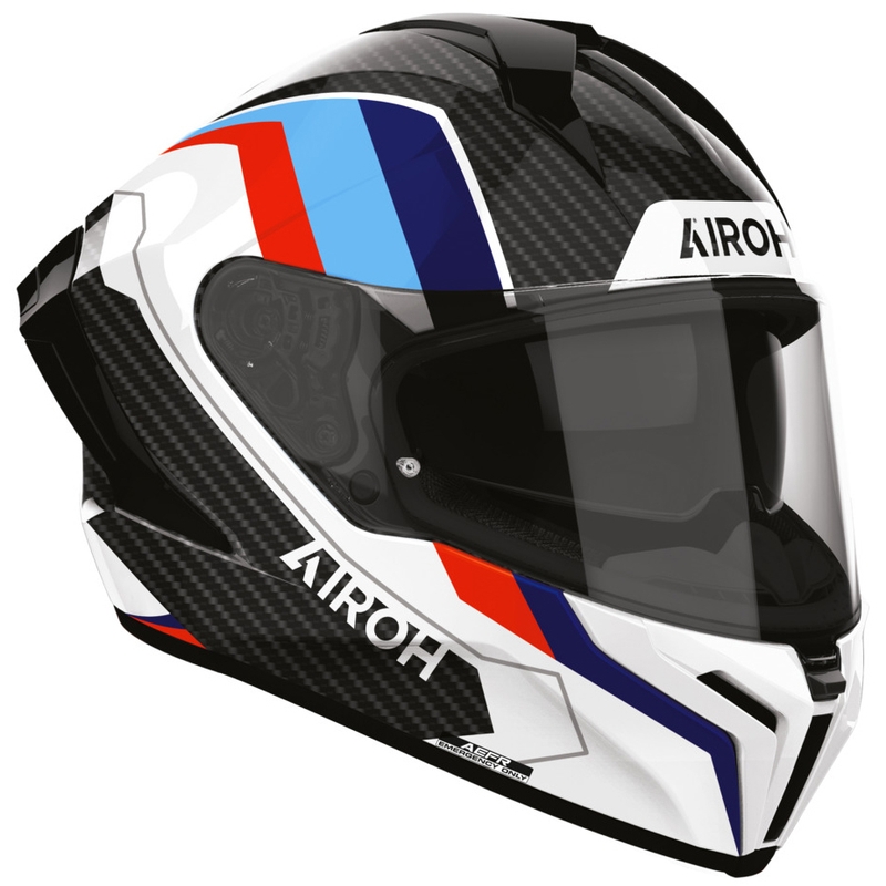 Airoh Matryx Carbon Rank каска за мотоциклет с пълно лице, черно-бяло-синьо