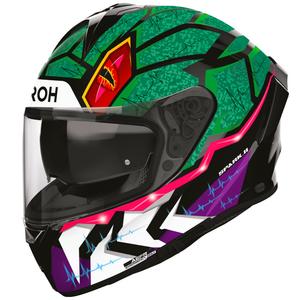 Airoh Spark 2 Rex каска за мотоциклет с пълно лице, черно-зелено-лилаво
