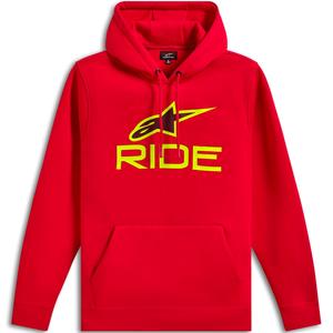 Alpinestars Ride Hoodie 3 червено-флуоресцентно жълто-черно