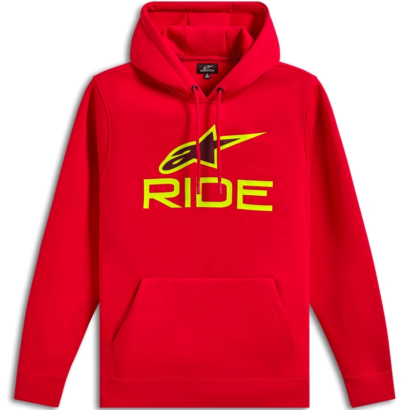 Alpinestars Ride Hoodie 3 червено-флуоресцентно жълто-черно