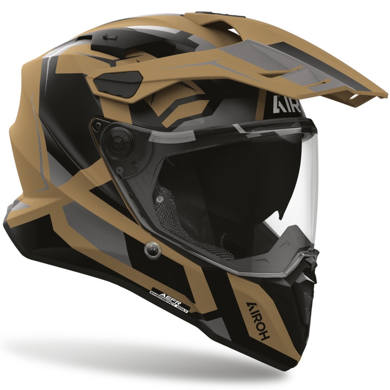 Мотоциклетна каска Airoh Commander 2 Polar Enduro, матово пясъчна
