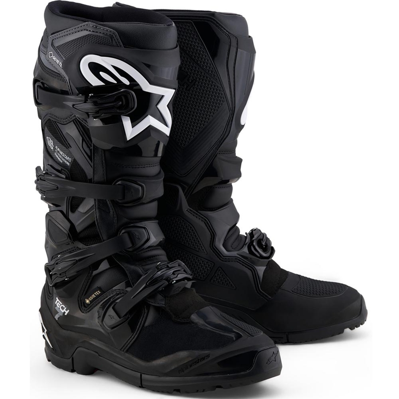Мотоциклетни ботуши Alpinestars Tech 7 Enduro Gore-Tex®, черно-тъмно сиво