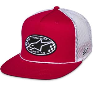 Шапка за камион Alpinestars Contender, червено-бяла
