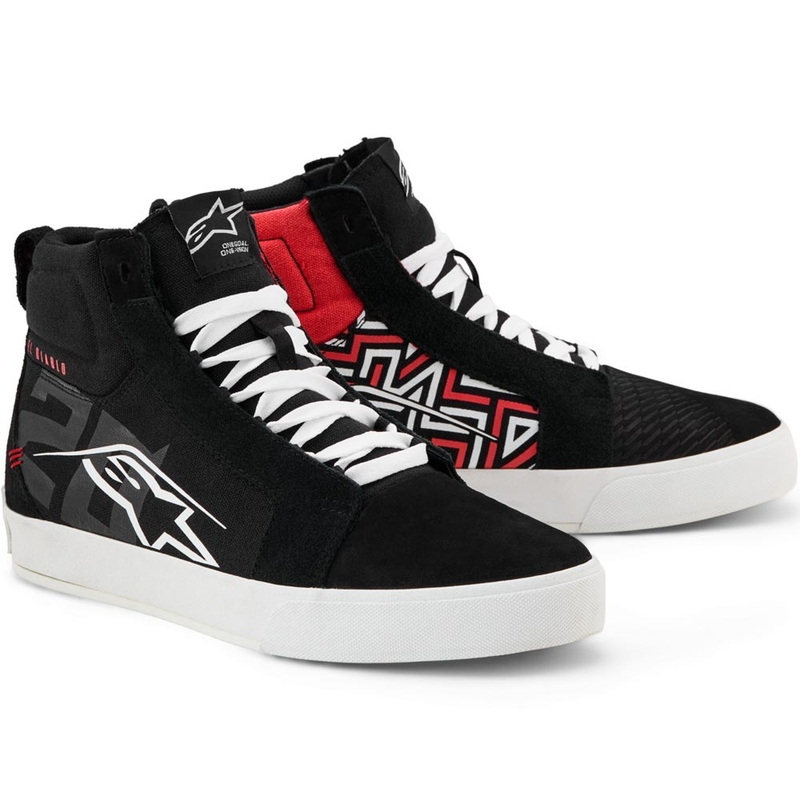Мотоциклетни ботуши Alpinestars Ride-63 Canvas FQ20 черно-бяло-червено