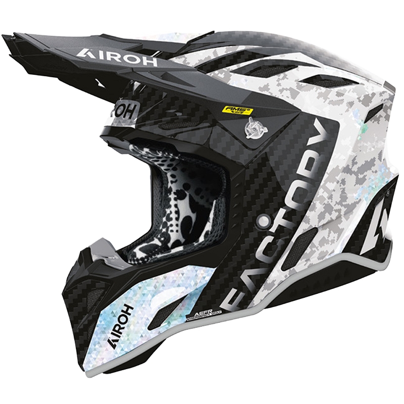 Каска за мотокрос Airoh Aviator Factory Bitmap Carbon, сива
