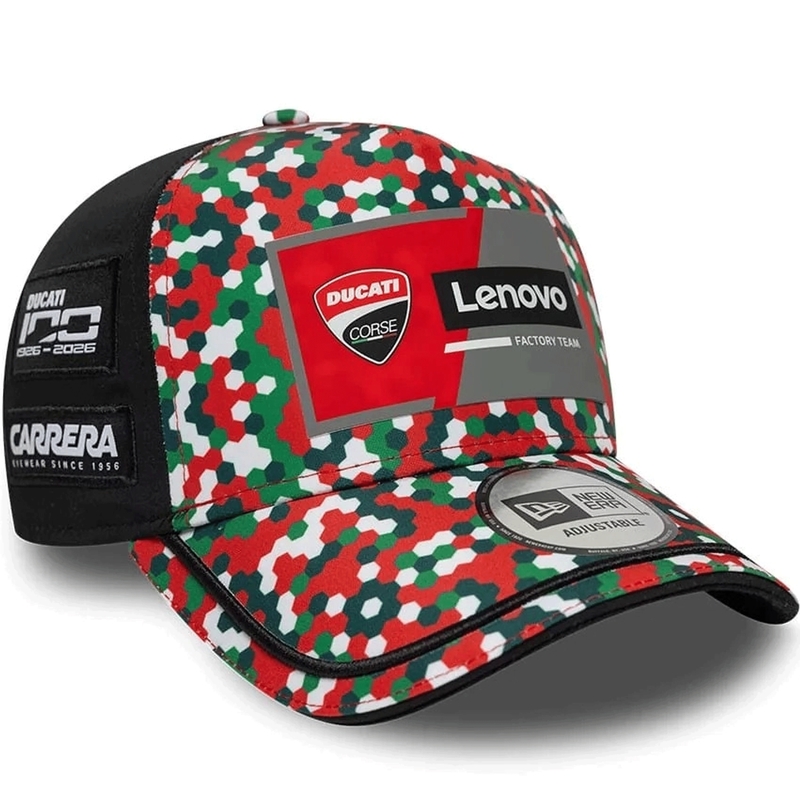 Капачка Ducati New Era Lenovo Mugello черно-червено-многоцветно