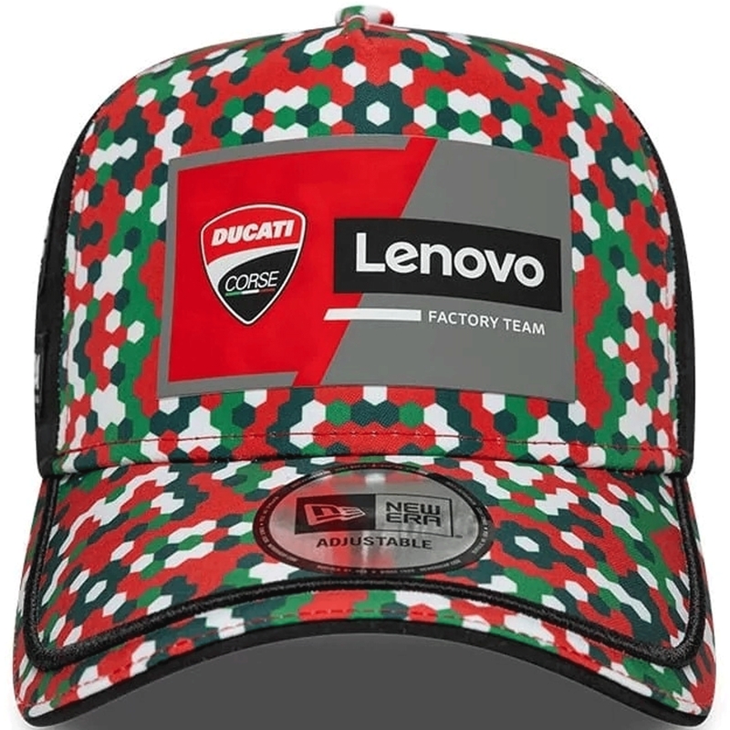 Капачка Ducati New Era Lenovo Mugello черно-червено-многоцветно
