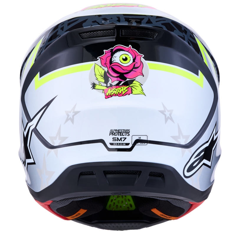 Каска за мотоциклет Alpinestars Supertech S-M7 Blaster, сиво-флуоресцентно жълта